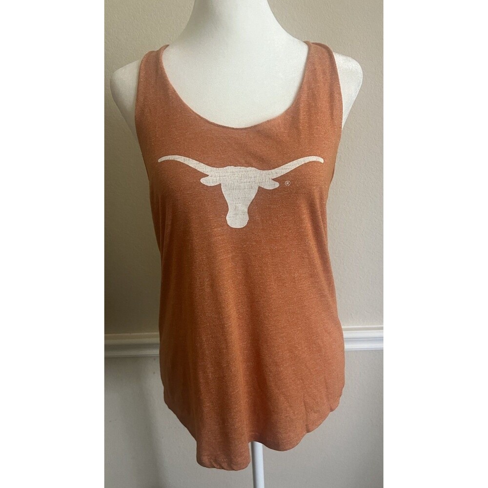 UT Texas Longhorns Shirt Womens Medium Orange Tank Top Football College Ladies